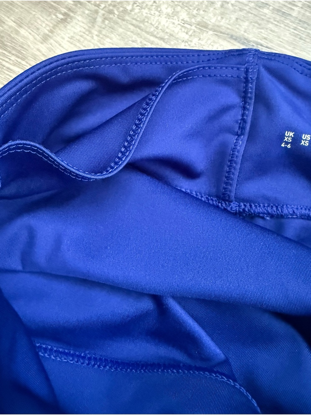 adidas Women’s XS High-Waist Athletic Leggings Royal Blue/White Interior Pocket - Picture 8 of 9